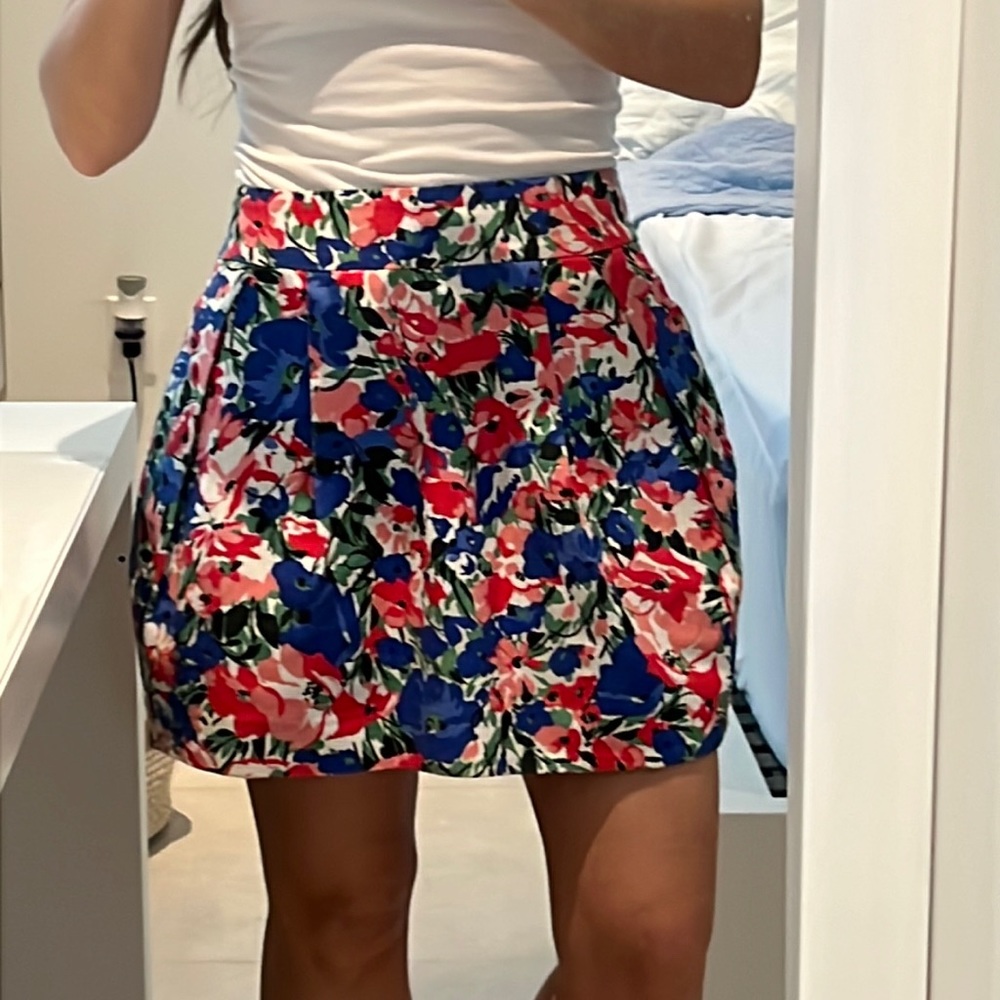 Zara Multicolor Floral Mini Skirt
